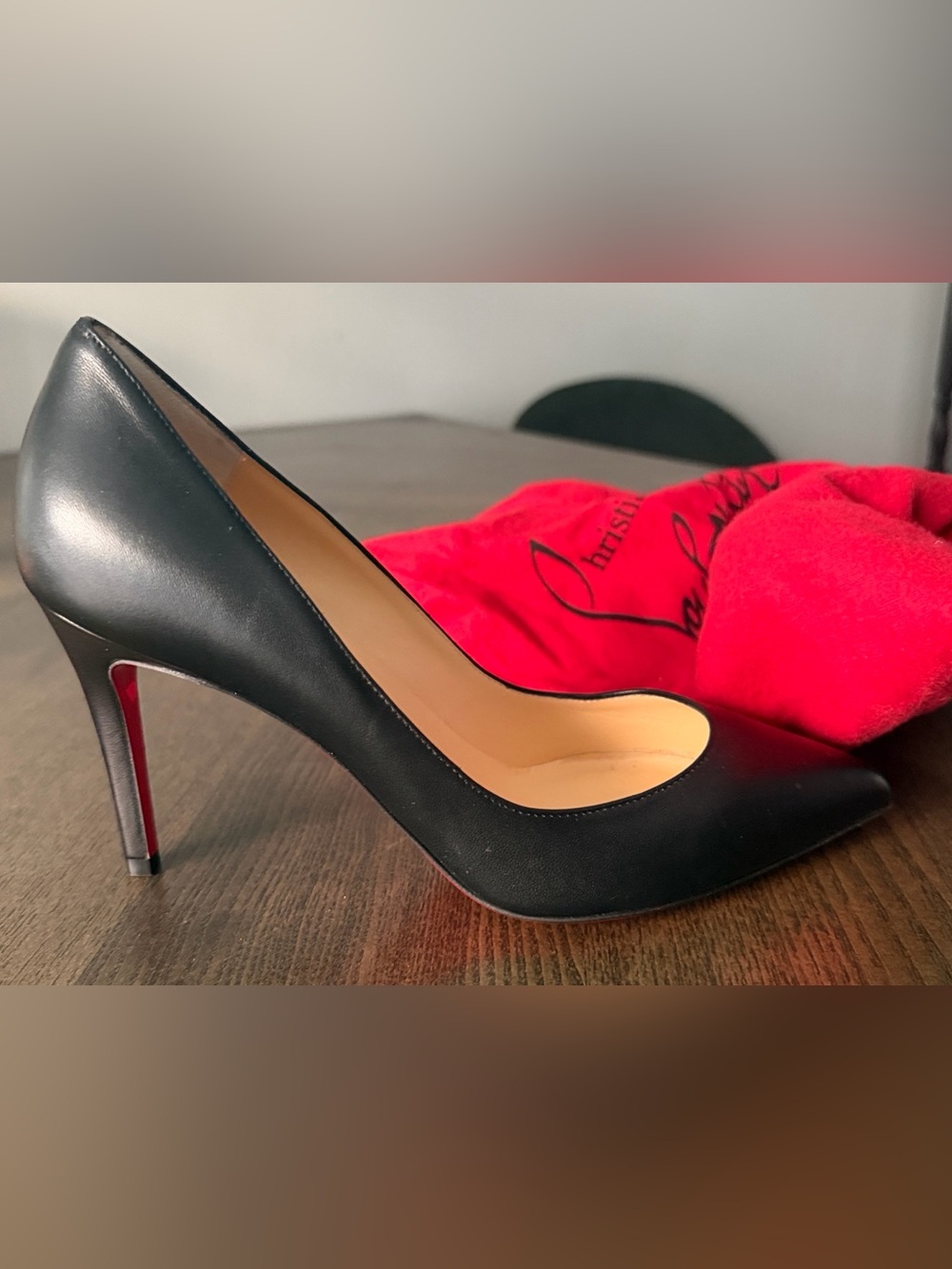 NEW ❤️ Christian Louboutin Black Leather Pointed-Toe Pumps EU 37 – Unworn